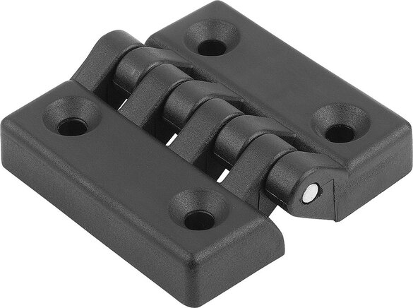 Scharniere aus Kunststoff mit Befestigungsbohrung