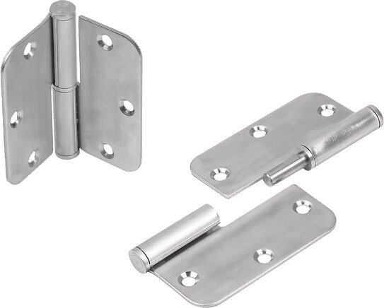 Anschraubscharnier aus Stahl oder Edelstahl, Form C, rechte Version