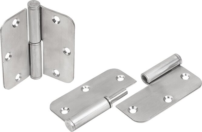 Anschraubscharnier aus Stahl oder Edelstahl, Form D, linke Version