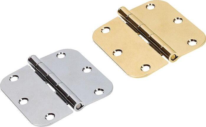 Anschraubscharnier aus Stahl oder Edelstahl, Form E, rechteckig