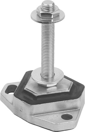 Maschinenfüße Aluminium mit Schwingungsdämpfung anschraubbar