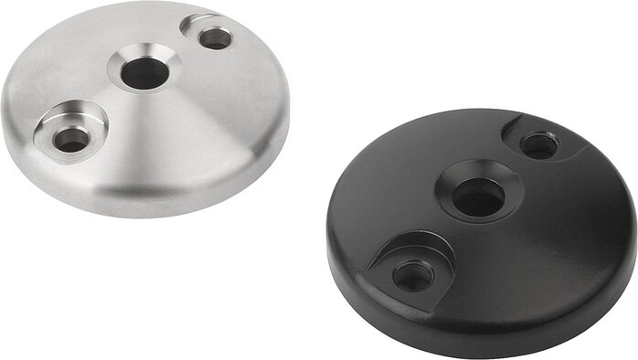 Teller für Stellfüße aus Zinkdruckguss oder Edelstahl, Form D