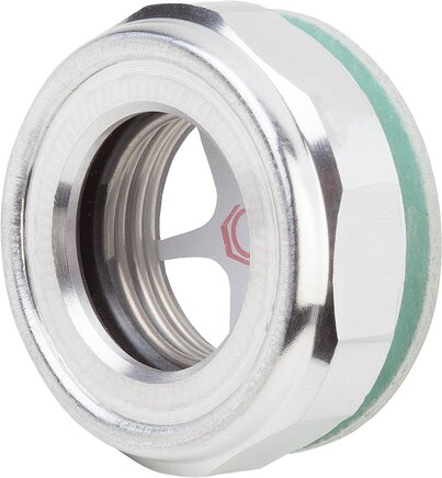 Ölschaugläser Aluminium, mit Naturglasscheibe