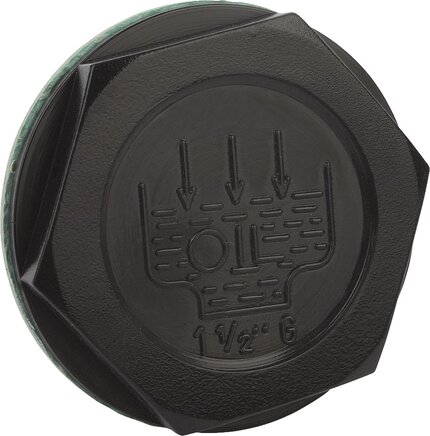 Verschlussschrauben Form B, mit Einfüllsymbol und Entlüftungsbohrung