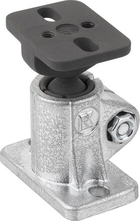 Rohrverbinder Fuß Aluminium mit Kugelgelenk, Form A