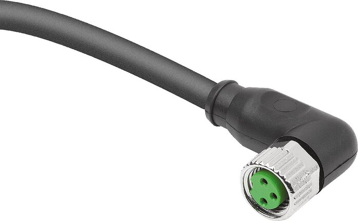 Steckverbinder M8x1 Buchse mit Schraubverriegelung ungeschirmt, Form B, Buchse abgewinkelt