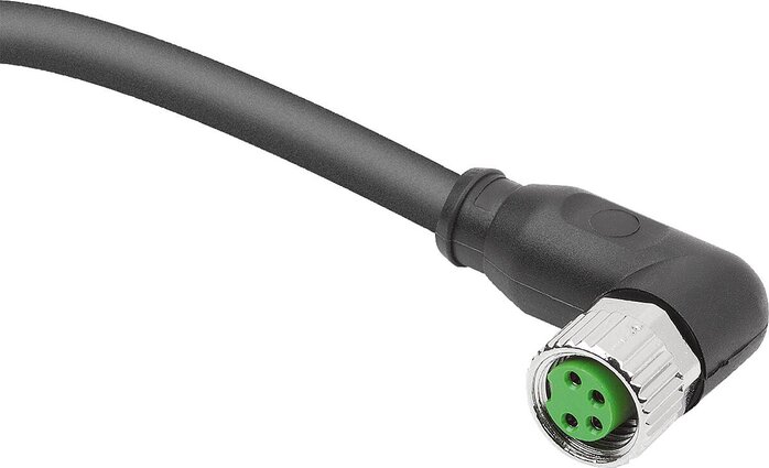 Steckverbinder M8x1 Buchse mit Schraubverriegelung ungeschirmt, Form B, Buchse abgewinkelt