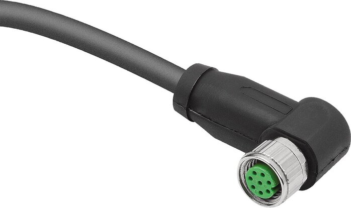 Steckverbinder M8x1 Buchse mit Schraubverriegelung ungeschirmt, Form B, Buchse abgewinkelt