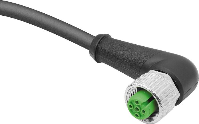 Steckverbinder Buchse M12x1 mit Schraubverriegelung, Form B, Buchse abgewinkelt