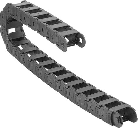 Energieketten Kunststoff Innenhöhe 17 mm, im Innenradius zu öffnen