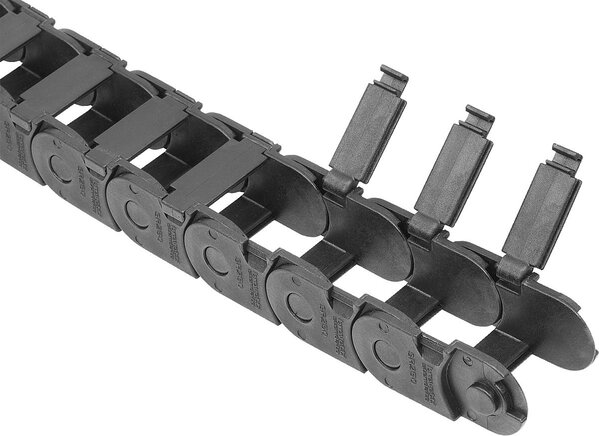 Energieketten Kunststoff Innenhöhe 17 mm, im Innenradius zu öffnen