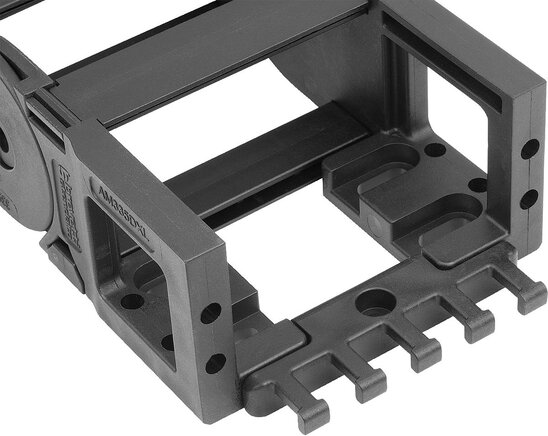 Zugentlastungen Kunststoff für Energieketten, Innenhöhe 35 mm