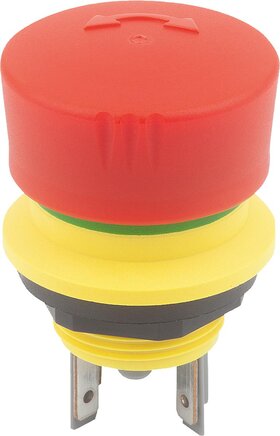 Not-Halt-Taster Einbauversion  16,2 mm Flachsteckeranschluss