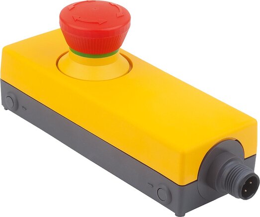Not-Halt-Taster im Gehäuse Minibox  22,3 mm M12 Anschluss