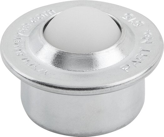 Kugelrollen mit Stahlblechgehäuse und Kunststofflastkugel