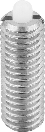 Federnde Druckstücke mit Innensechskant und Druckstift aus POM, Edelstahl, inch