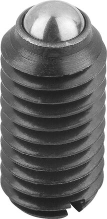 Federnde Druckstücke mit Schlitz und Kugel, Standard Federkraft, inch