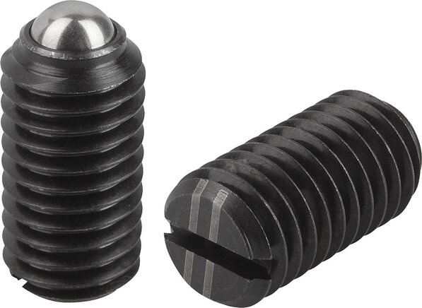 Federnde Druckstücke mit Schlitz und Kugel, verstärkte Federkraft, inch