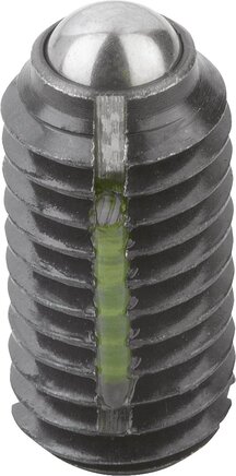 Federnde Druckstücke mit Schlitz und Kugel, verstärkte Federkraft, mit Gewindesicherung, inch