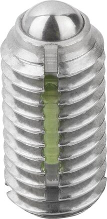 Federnde Druckstücke mit Schlitz und Kugel, verstärkte Federkraft, mit Gewindesicherung, inch