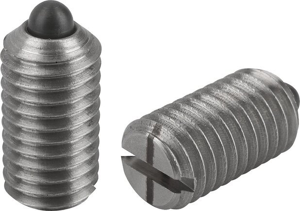 Federnde Druckstücke mit Schlitz und Druckstift, leichte Federkraft, inch