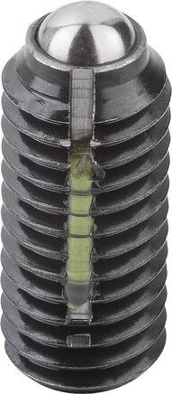 Federnde Druckstücke mit Innensechskant und Kugel, Standard Federkraft, mit Gewindesicherung, inch