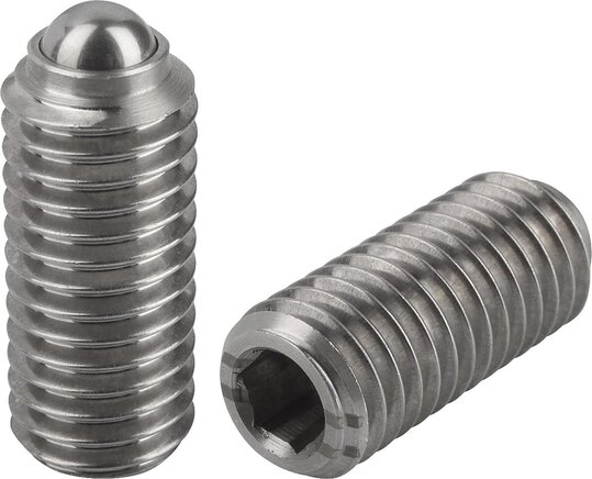 Federnde Druckstücke mit Innensechskant und Kugel, verstärkte Federkraft, inch