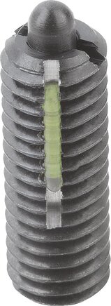 Federnde Druckstücke mit Innensechskant und Druckstift, leichte Federkraft, mit Gewindesicherung, inch