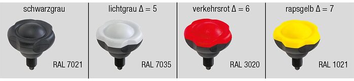 Arretierbolzen mit Fünfsterngriff, inch