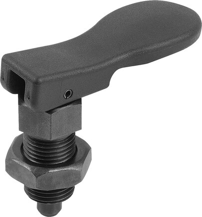 Arretierbolzen Stahl mit Exzenterhebel, Form B, inch