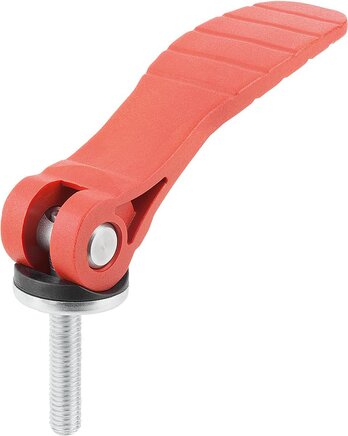 Exzenterhebel einstellbar mit Kunststoffgriff mit Außengewinde, Stahl oder Edelstahl, inch