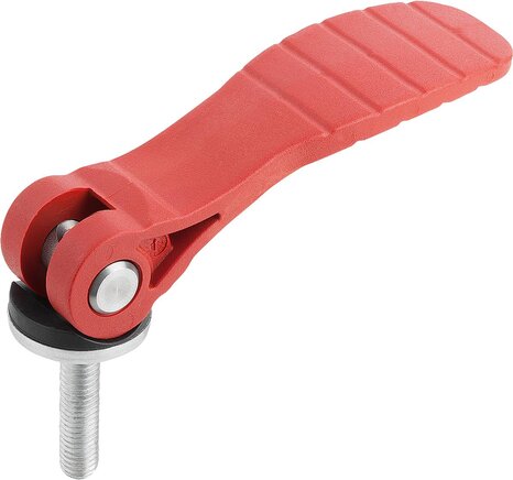 Exzenterhebel mit Kunststoffgriff mit Außengewinde, Stahl oder Edelstahl, inch