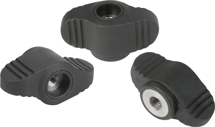 Flügelgriffe Miniwing mit durchgehendem Innengewinde, inch