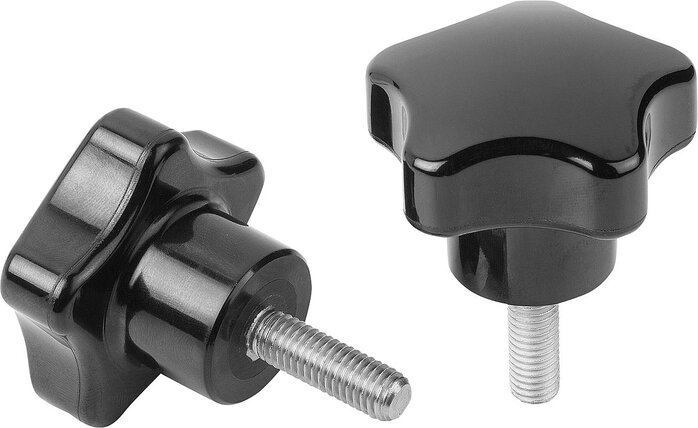 Fünfsterngriffe mit Außengewinde, Inch