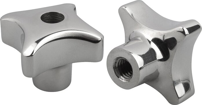 Kreuzgriffe ähnlich DIN 6335 Edelstahl, Form D, Gewinde aufgebohrt, inch