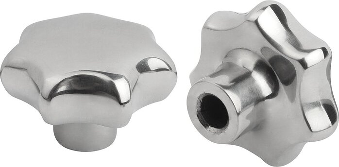 Sterngriffe ähnlich DIN 6336 Edelstahl, Form C, Sackloch, inch