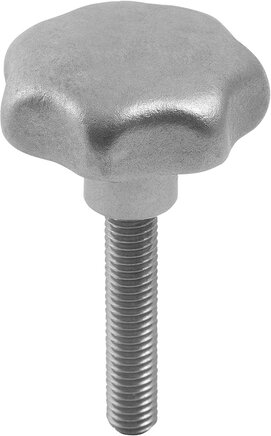 Sterngriffe ähnlich DIN 6336 Edelstahl, Form L, mit Außengewinde, inch