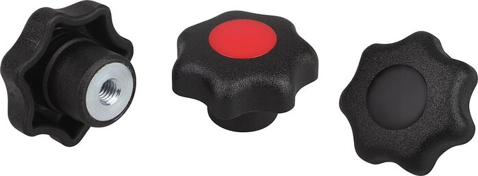 Sterngriffe ähnlich DIN 6336, Innengewinde mit Deckel, Form K, inch