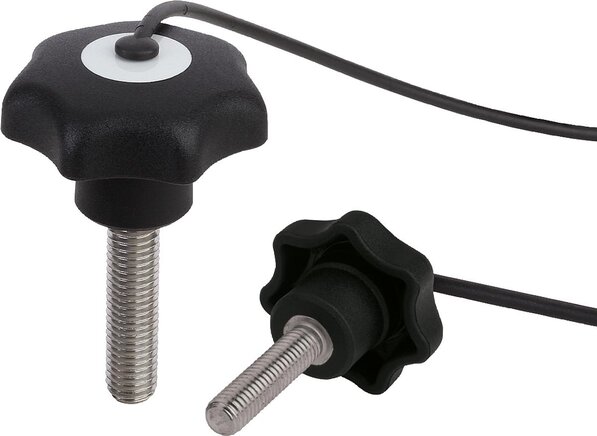 Sterngriffe mit Sicherungsband ähnlich DIN 6336, Außengewinde, Form LS, inch