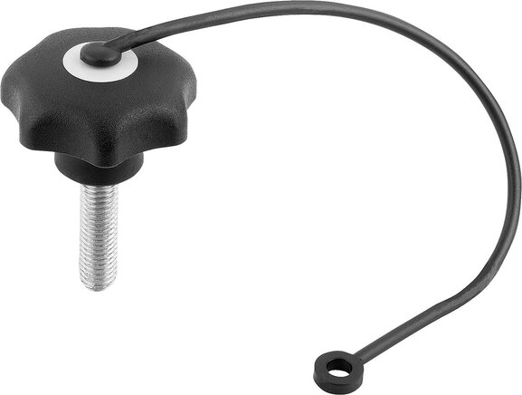 Sterngriffe mit Sicherungsband ähnlich DIN 6336, Außengewinde, Form LS, inch