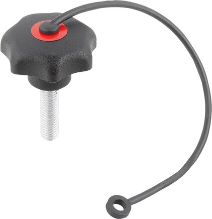 Sterngriffe mit Sicherungsband ähnlich DIN 6336, Außengewinde, Form LS, inch