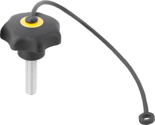 Sterngriffe mit Sicherungsband ähnlich DIN 6336, Außengewinde, Form LS, inch