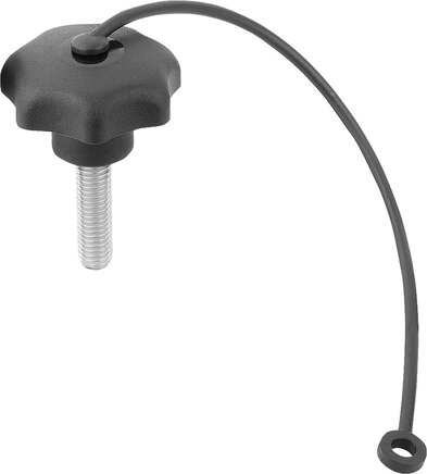 Sterngriffe mit Sicherungsband ähnlich DIN 6336, Außengewinde, Form LS, inch