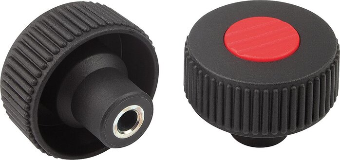 Rändelräder Form H, mit Passbuchse, mit Deckel, inch