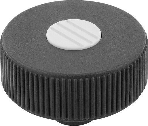 Rändelräder Form K, mit Gewindebuchse, mit Deckel, inch