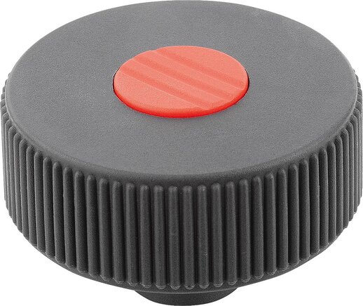 Rändelräder Form K, mit Gewindebuchse, mit Deckel, inch