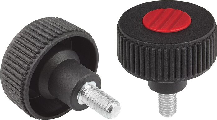 Rändelräder Form L, mit Außengewinde, inch