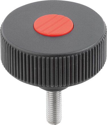 Rändelräder, Stahlteile aus Edelstahl, Form L, mit Außengewinde, inch