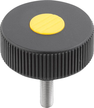 Rändelräder, Stahlteile aus Edelstahl, Form L, mit Außengewinde, inch