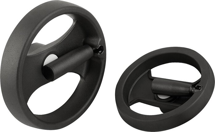 2-Speichenhandräder aus Kunststoff, mit umlegbarem Griff, inch